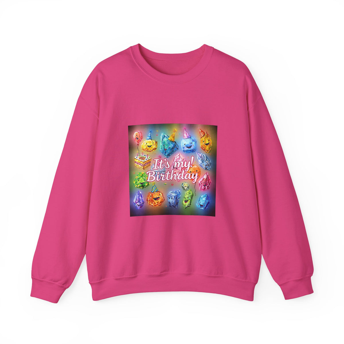 It's My Birthday Crystal Party Crewneck | Blues, Purples & Pinks