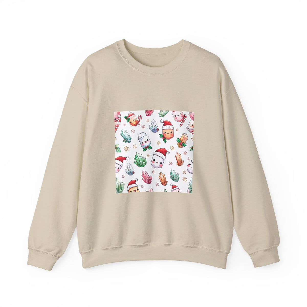 Pastel Christmas Crystal Friends Crewneck | Earth Tones & Brights