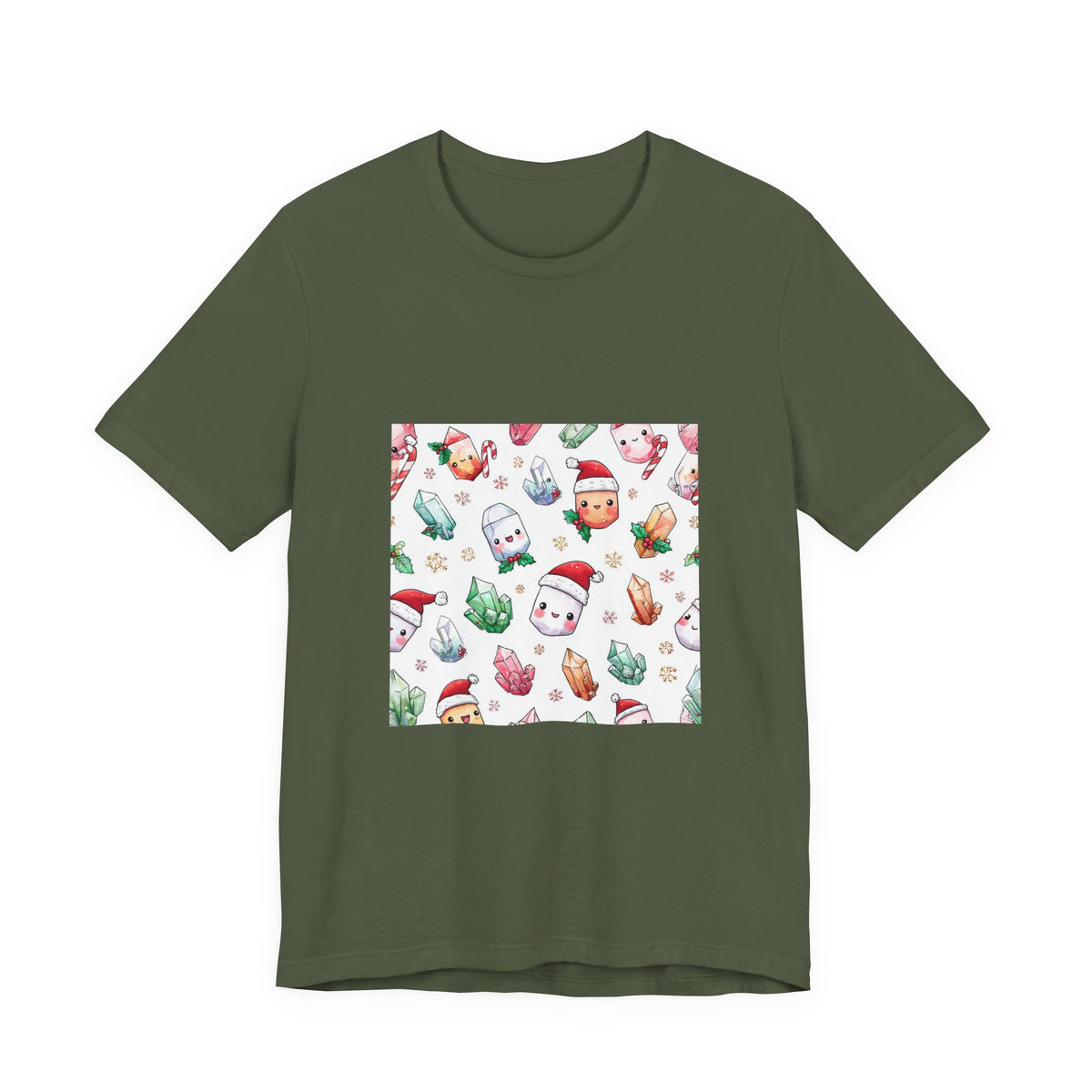 Pastel Christmas Crystal Friends T-Shirt | Greens