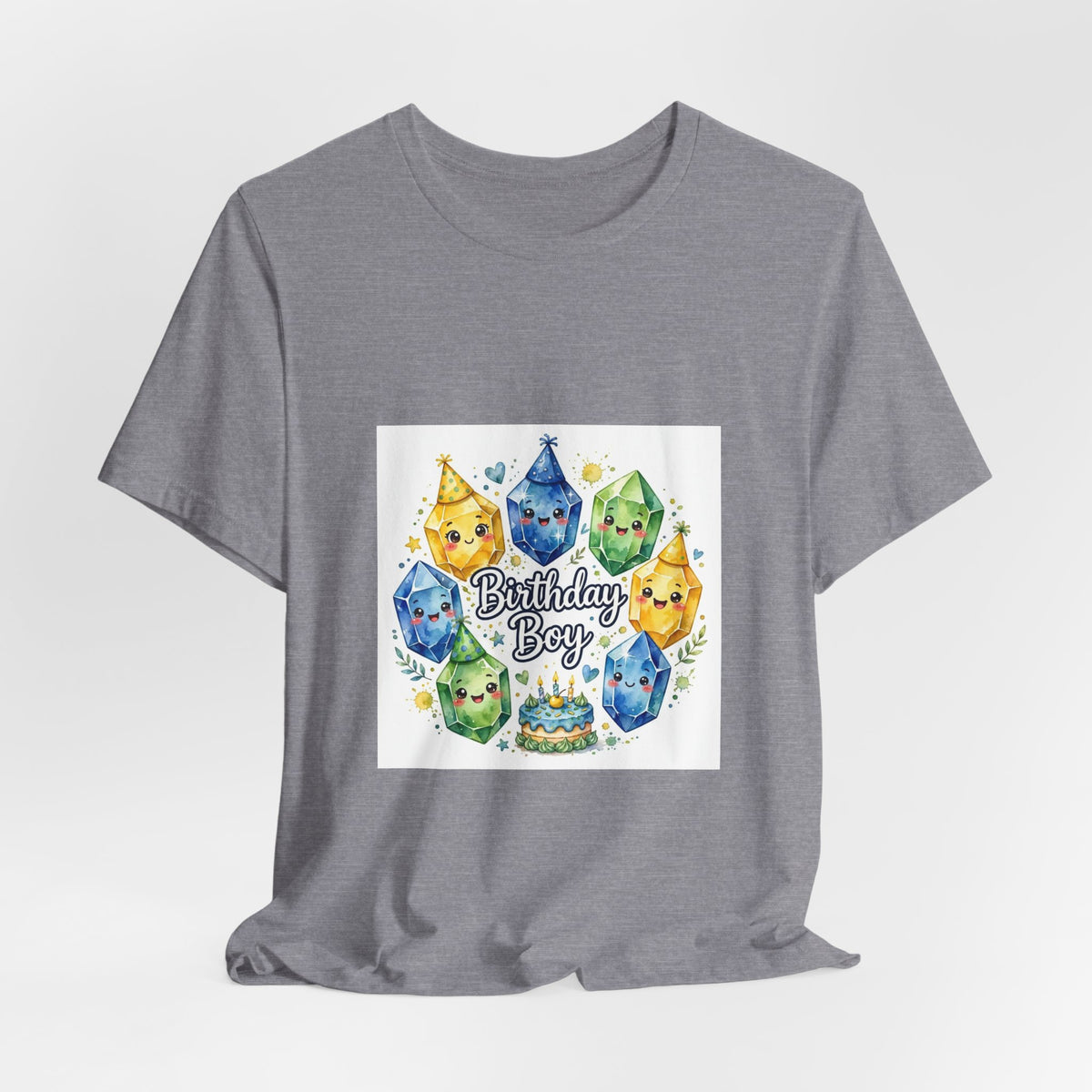 Birthday Boy Crystal Party T-Shirt | Light Neutrals