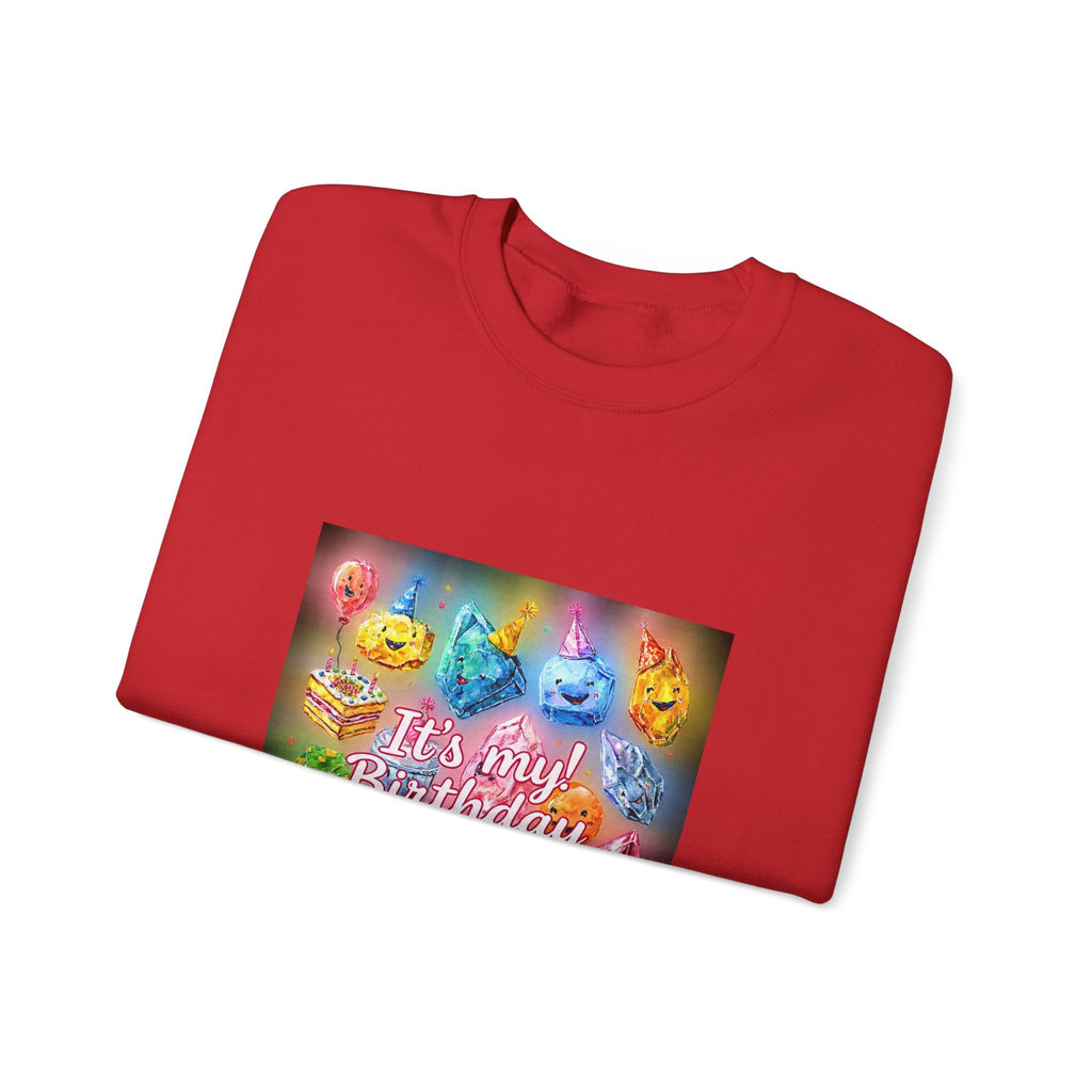 It's My Birthday Crystal Party Crewneck | Neutrals & Reds