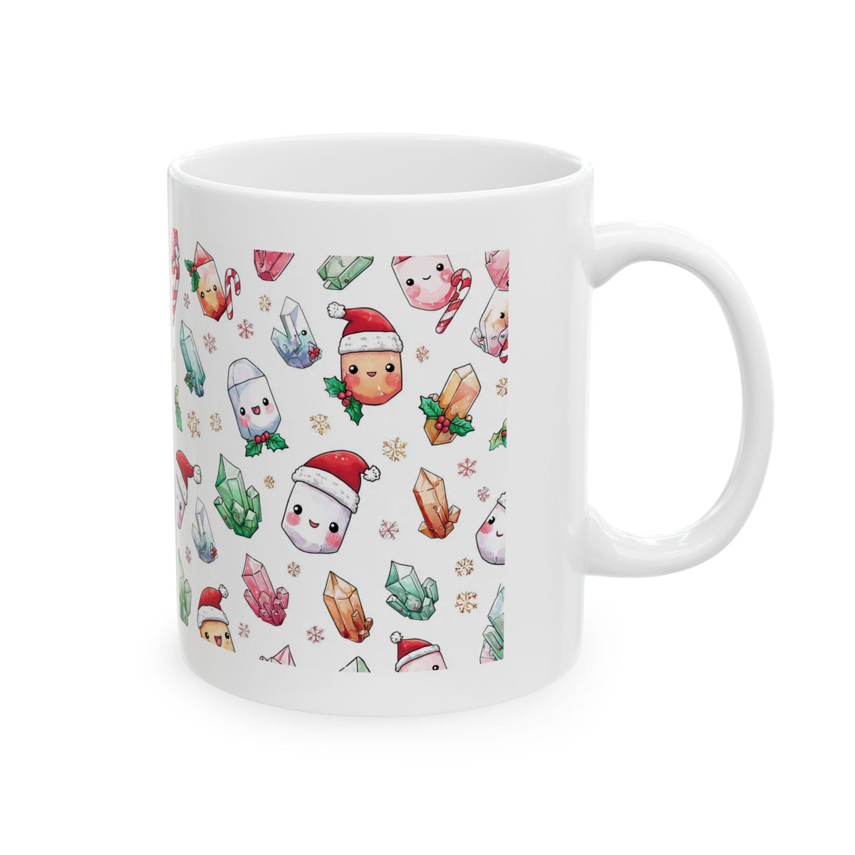 Pastel Christmas Crystal Friends White Mug