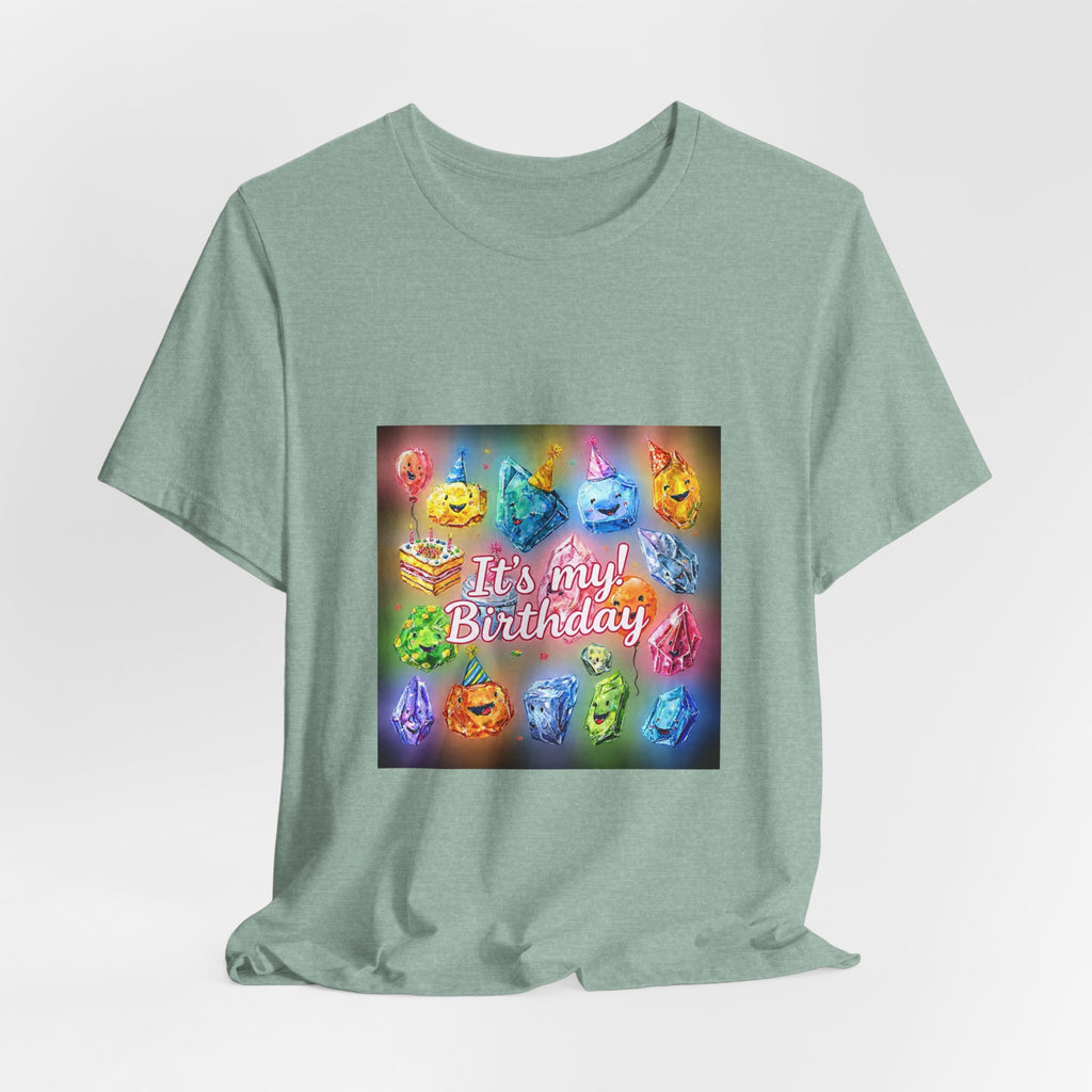 It's My Birthday Crystal Party T-Shirt | Soft Blues