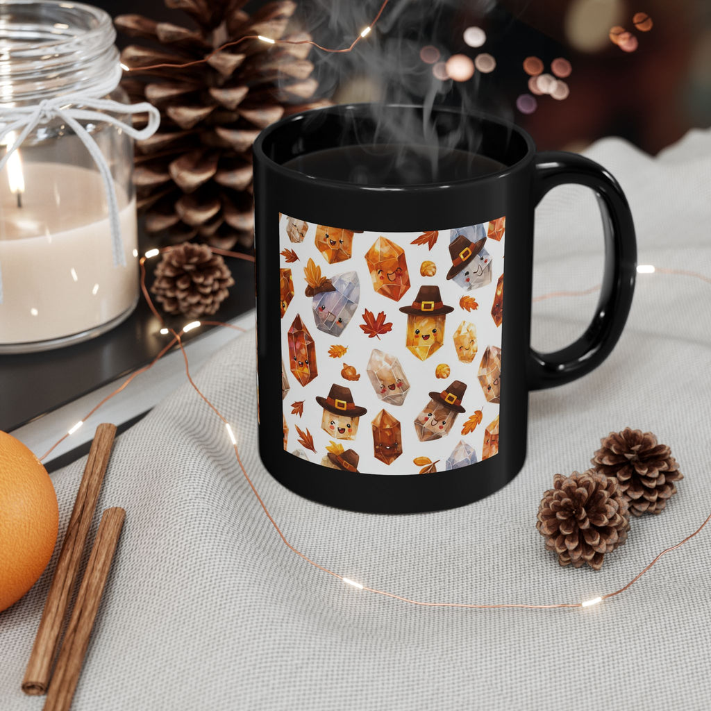 Thanksgiving Crystal Harvest Black Mug