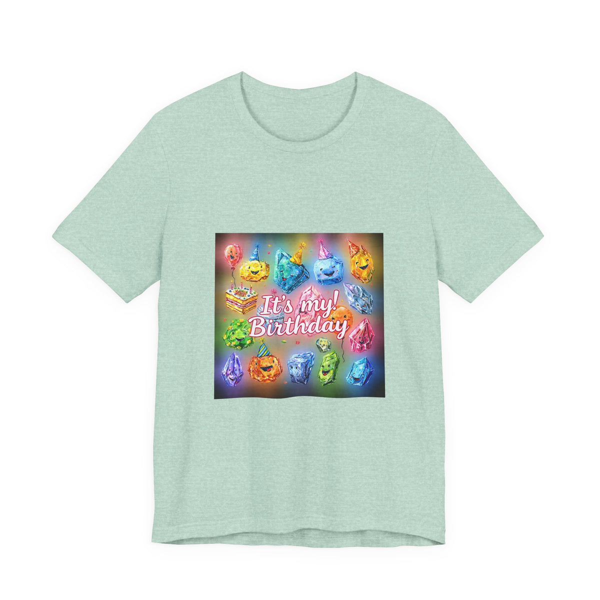 It's My Birthday Crystal Party T-Shirt | Golds, Mints & Teal