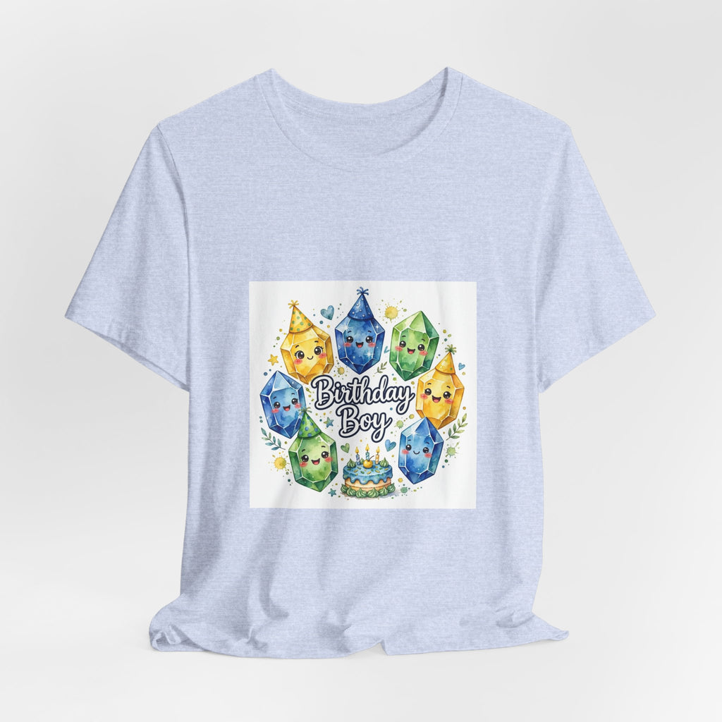 Birthday Boy Crystal Party T-Shirt | Soft Blues
