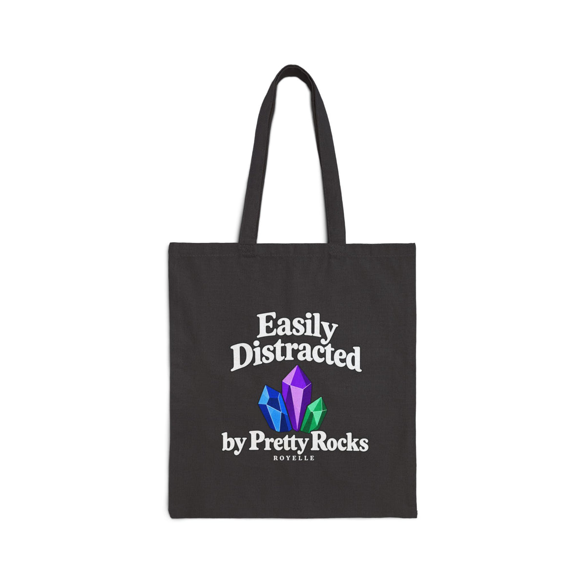 Easily Distracted Crystal Tote Bag — White Lettering