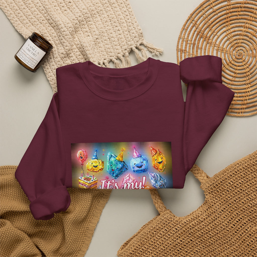 It's My Birthday Crystal Party Crewneck | Earth Tones & Brights