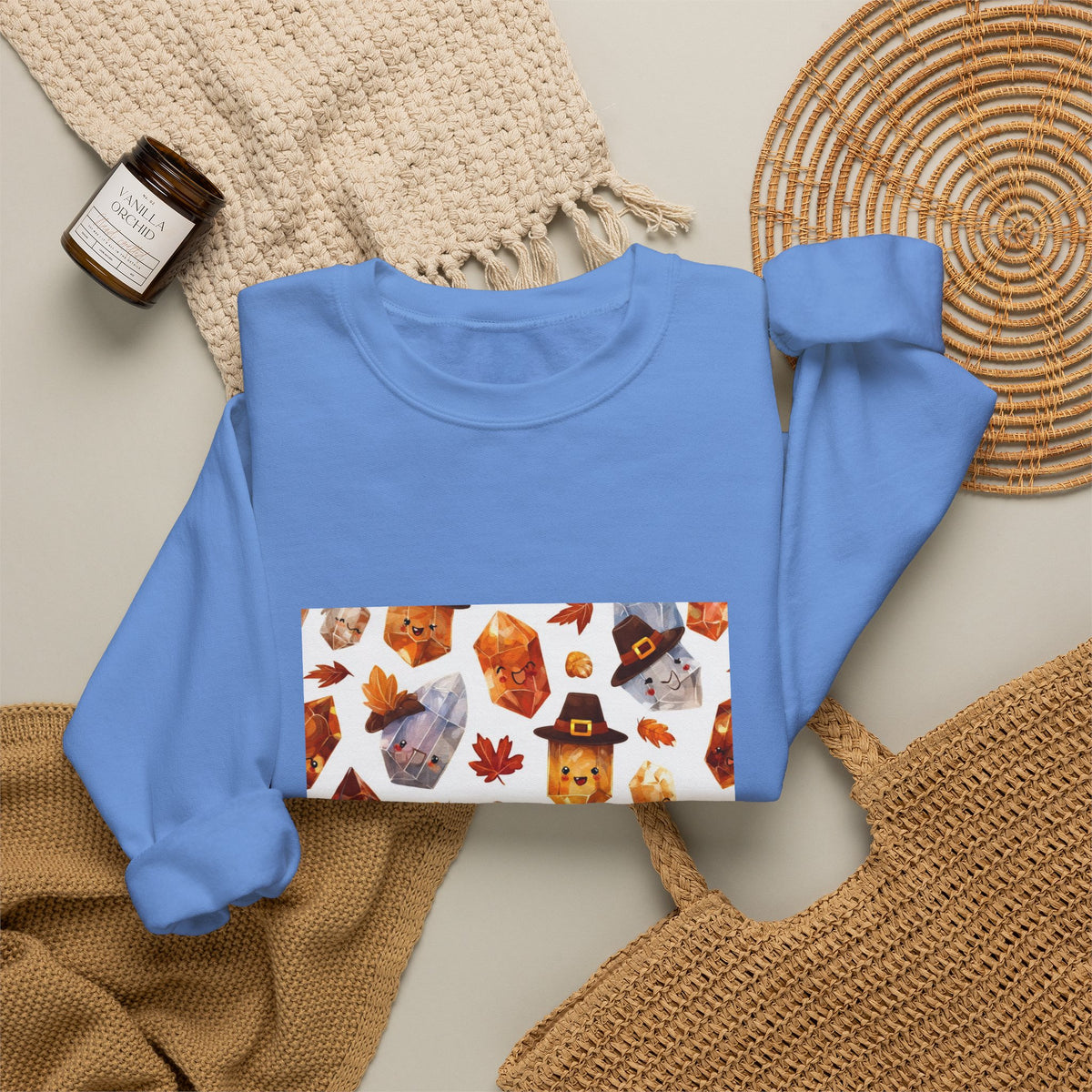 Thanksgiving Crystal Harvest Crewneck | Blues, Purples & Pinks