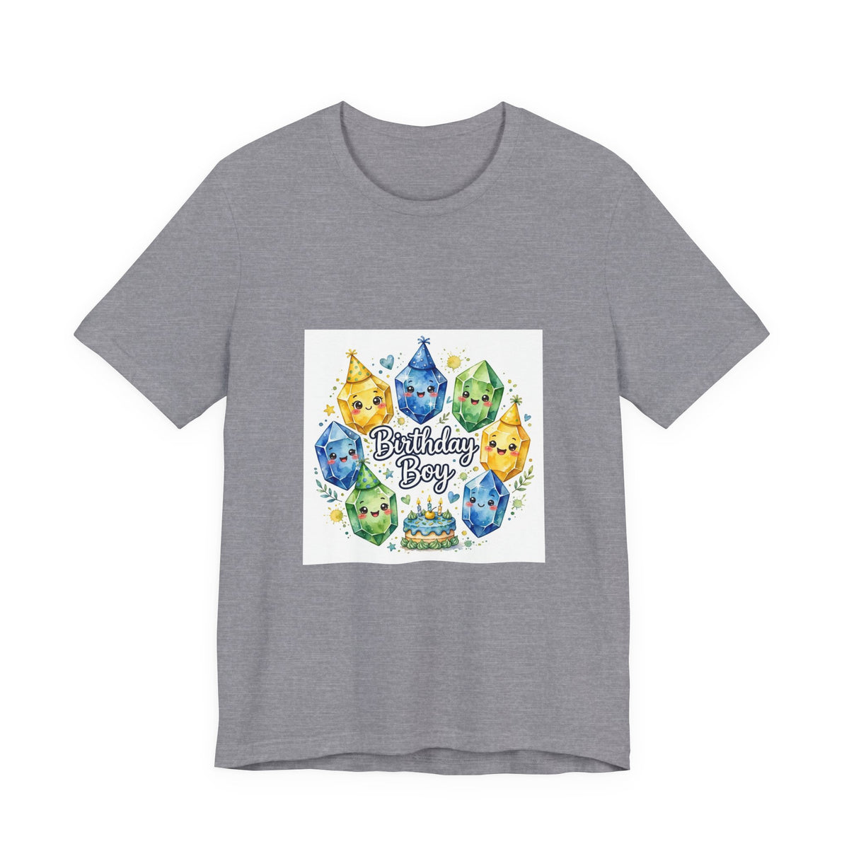 Birthday Boy Crystal Party T-Shirt | Light Neutrals