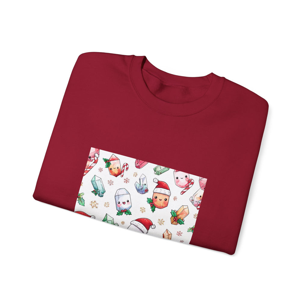 Pastel Christmas Crystal Friends Crewneck | Earth Tones & Brights