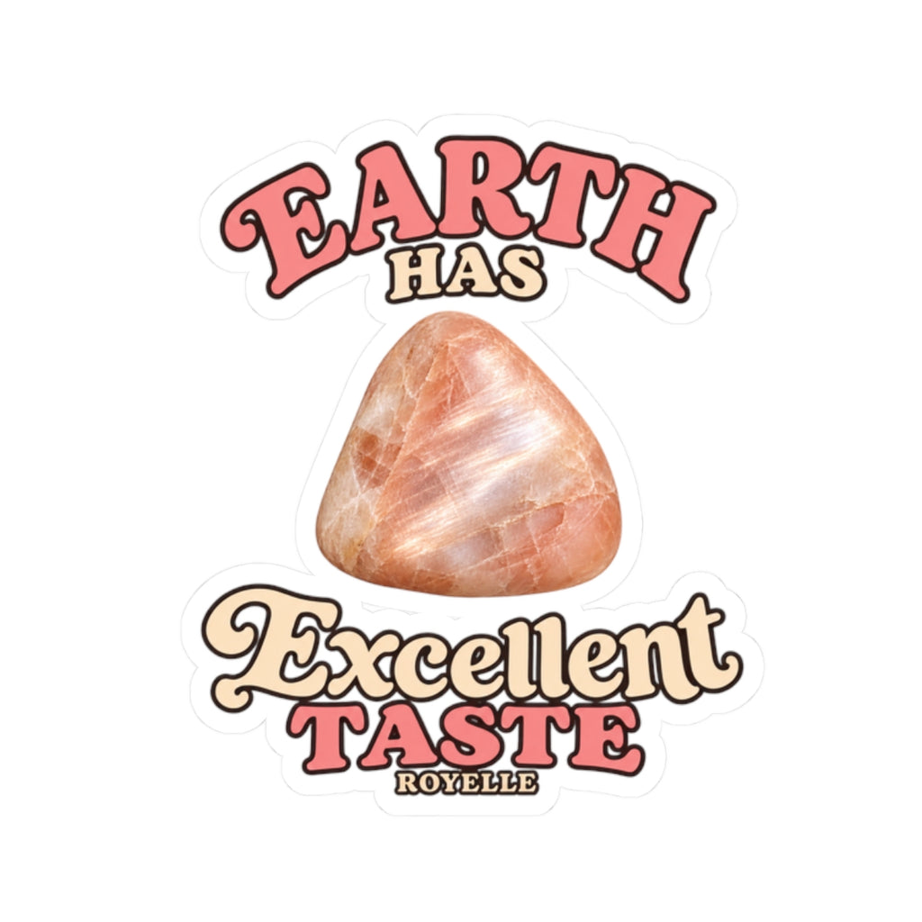 Earth Has Excellent Taste — Peach Moonstone Kiss-Cut Sticker