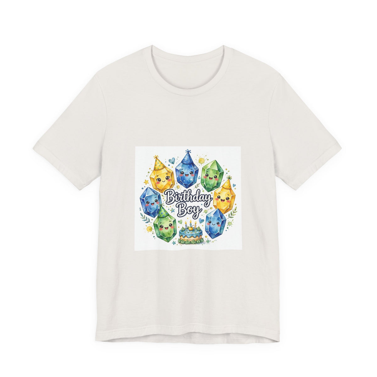 Birthday Boy Crystal Party T-Shirt | Light Neutrals