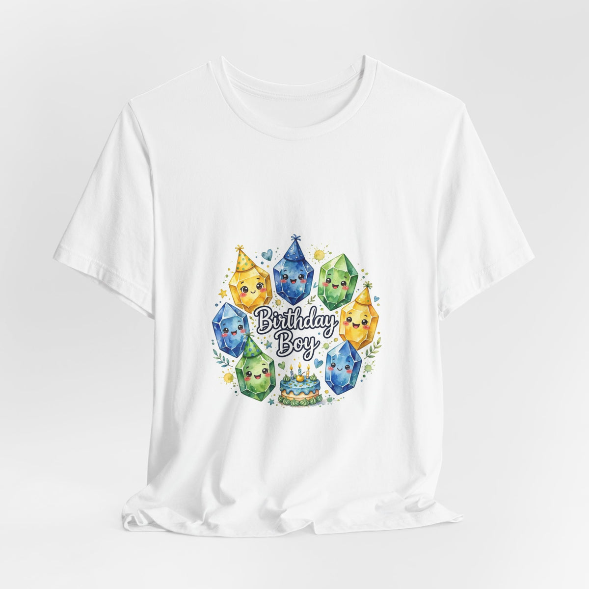 Birthday Boy Crystal Party T-Shirt | Light Neutrals