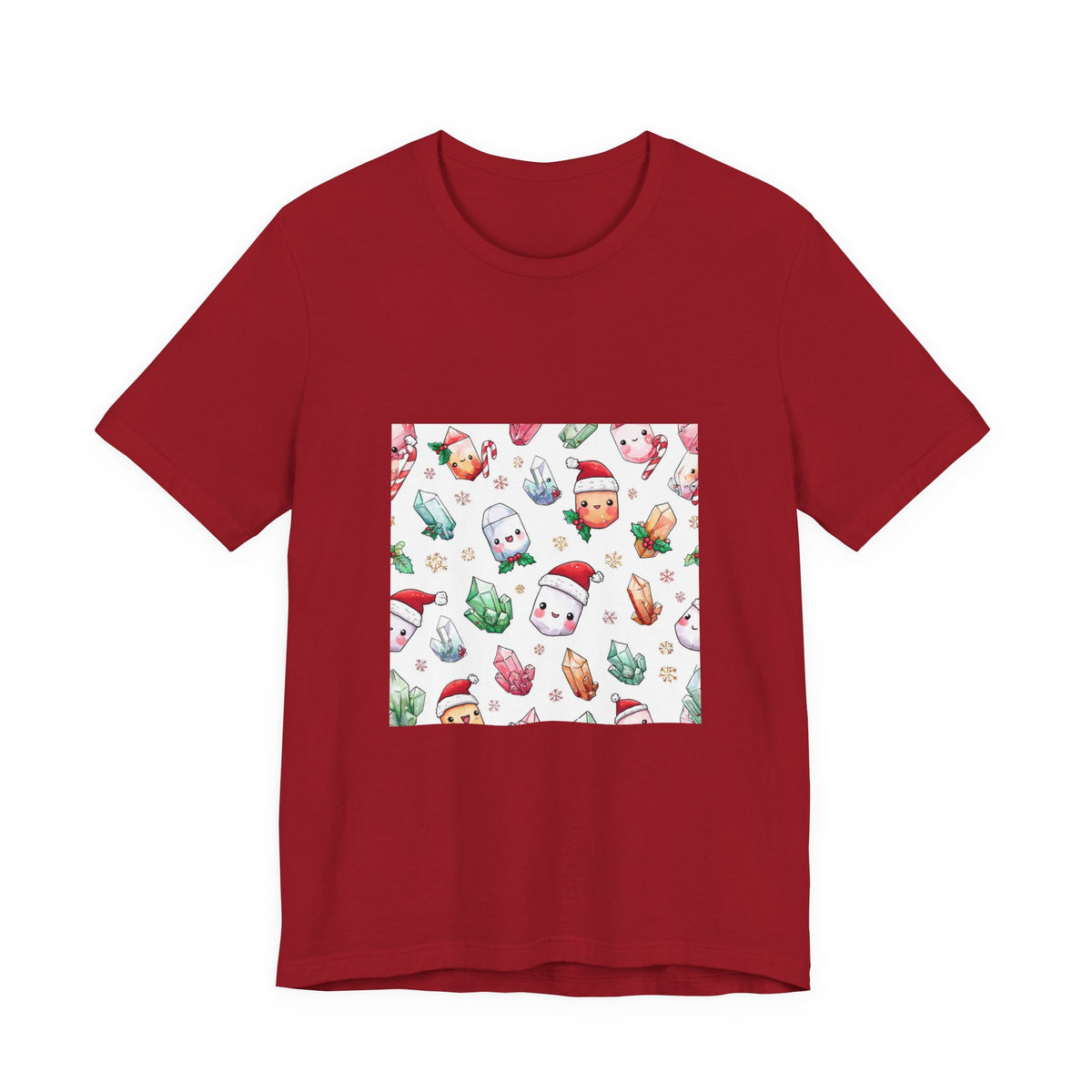 Pastel Christmas Crystal Friends T-Shirt | Dark Neutrals & Reds