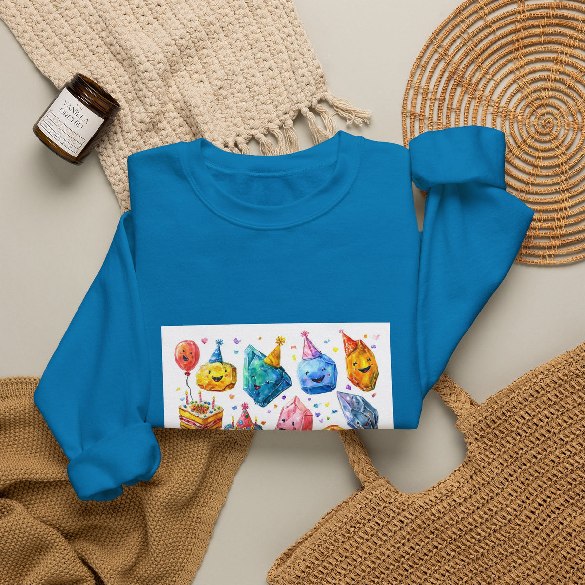 Crystal Birthday Party Crewneck | Blues, Purples & Pinks