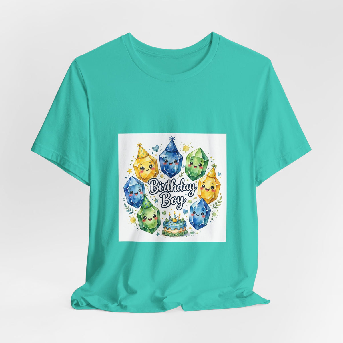 Birthday Boy Crystal Party T-Shirt | Golds, Mints & Teal