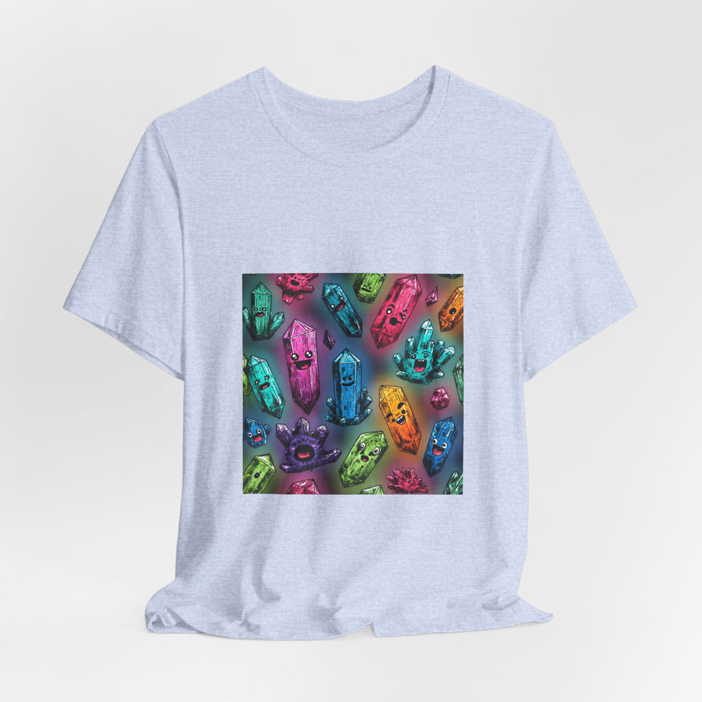 Colorful Crystal Characters T-Shirt | Soft Blues