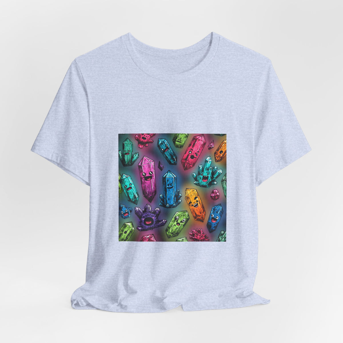 Colorful Crystal Characters T-Shirt | Soft Blues