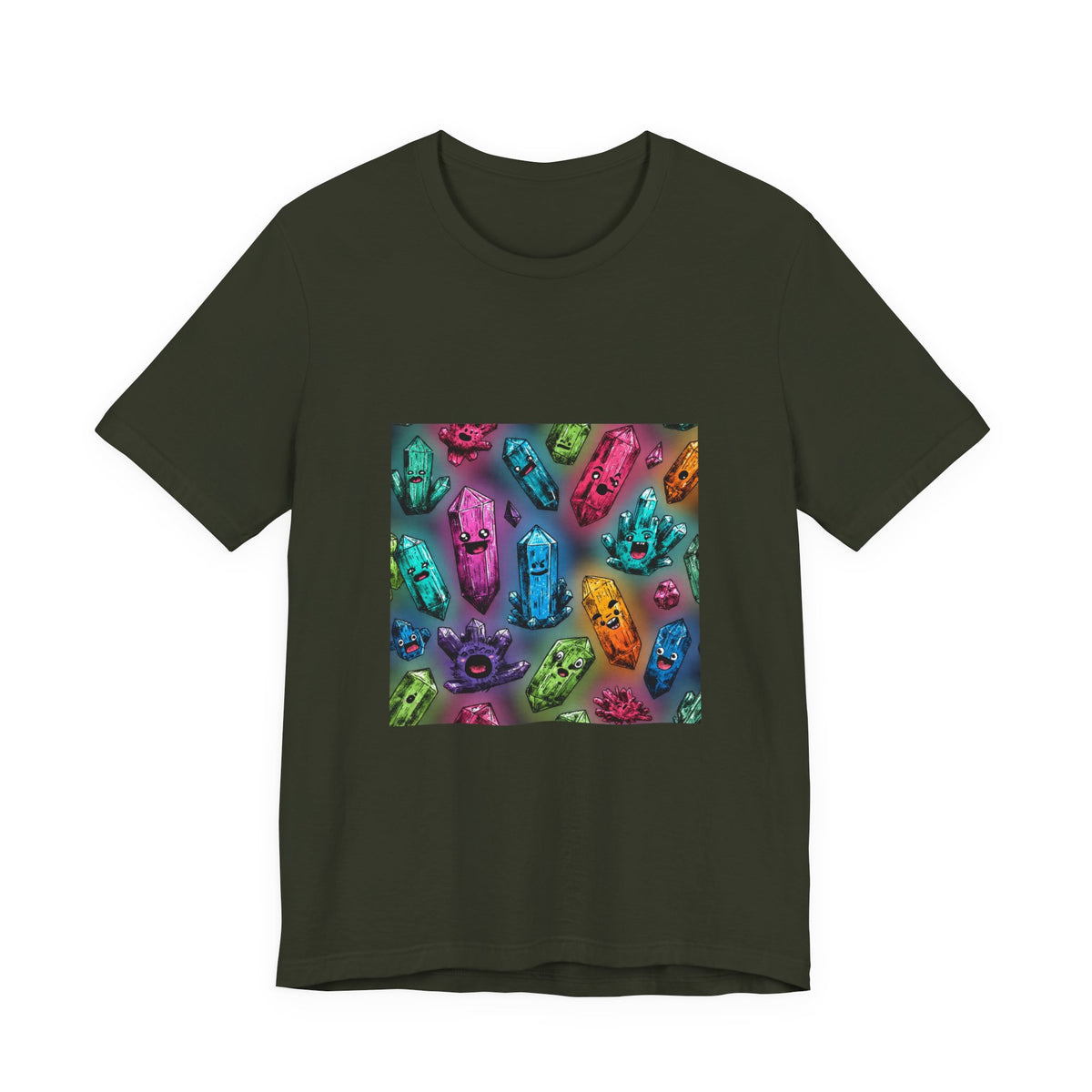 Colorful Crystal Characters T-Shirt | Greens