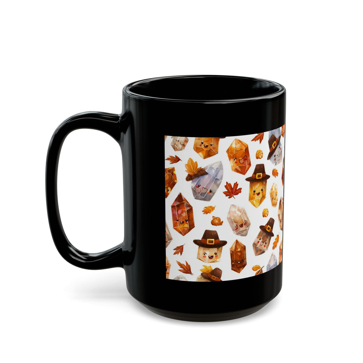 Thanksgiving Crystal Harvest Black Mug