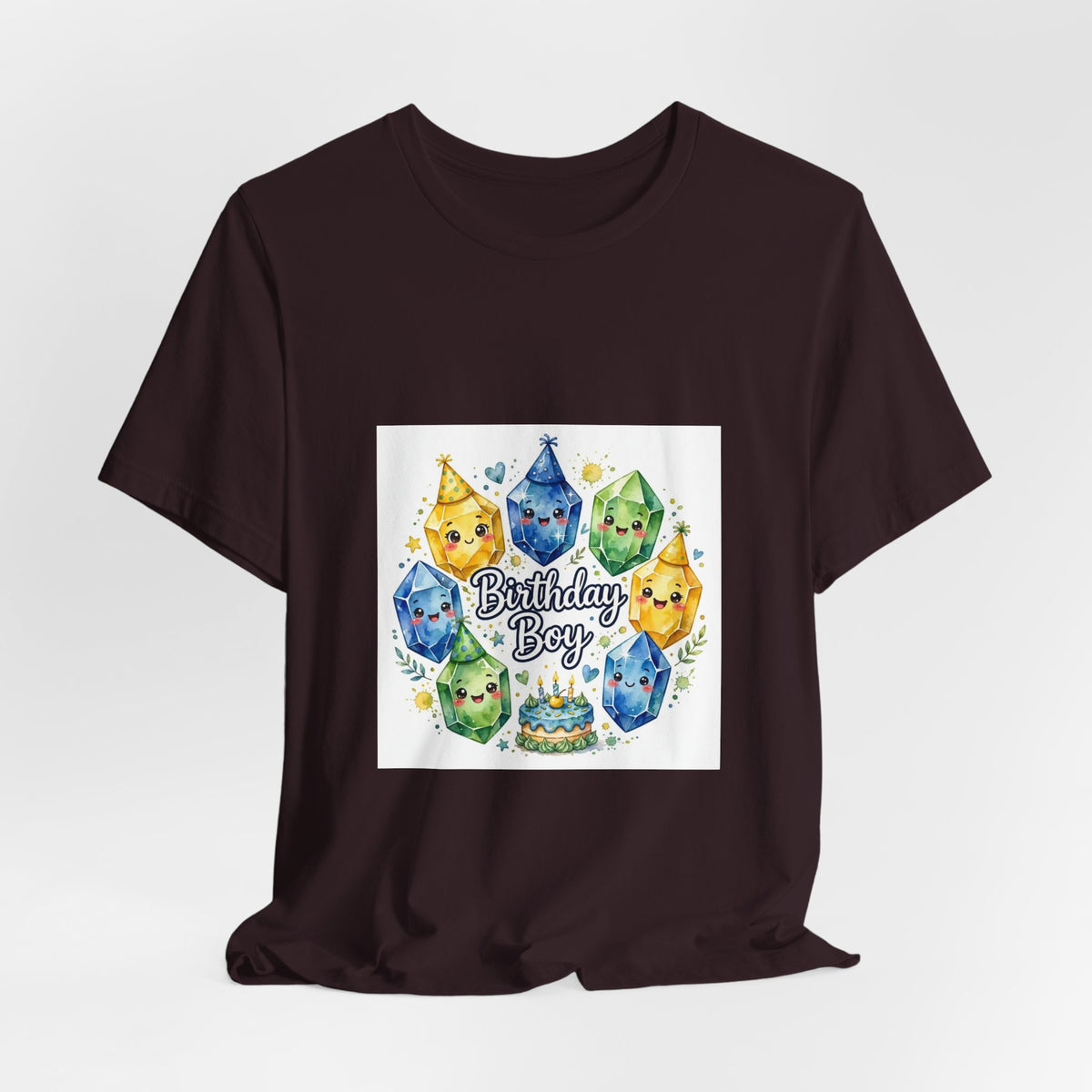 Birthday Boy Crystal Party T-Shirt | Dark Neutrals & Reds