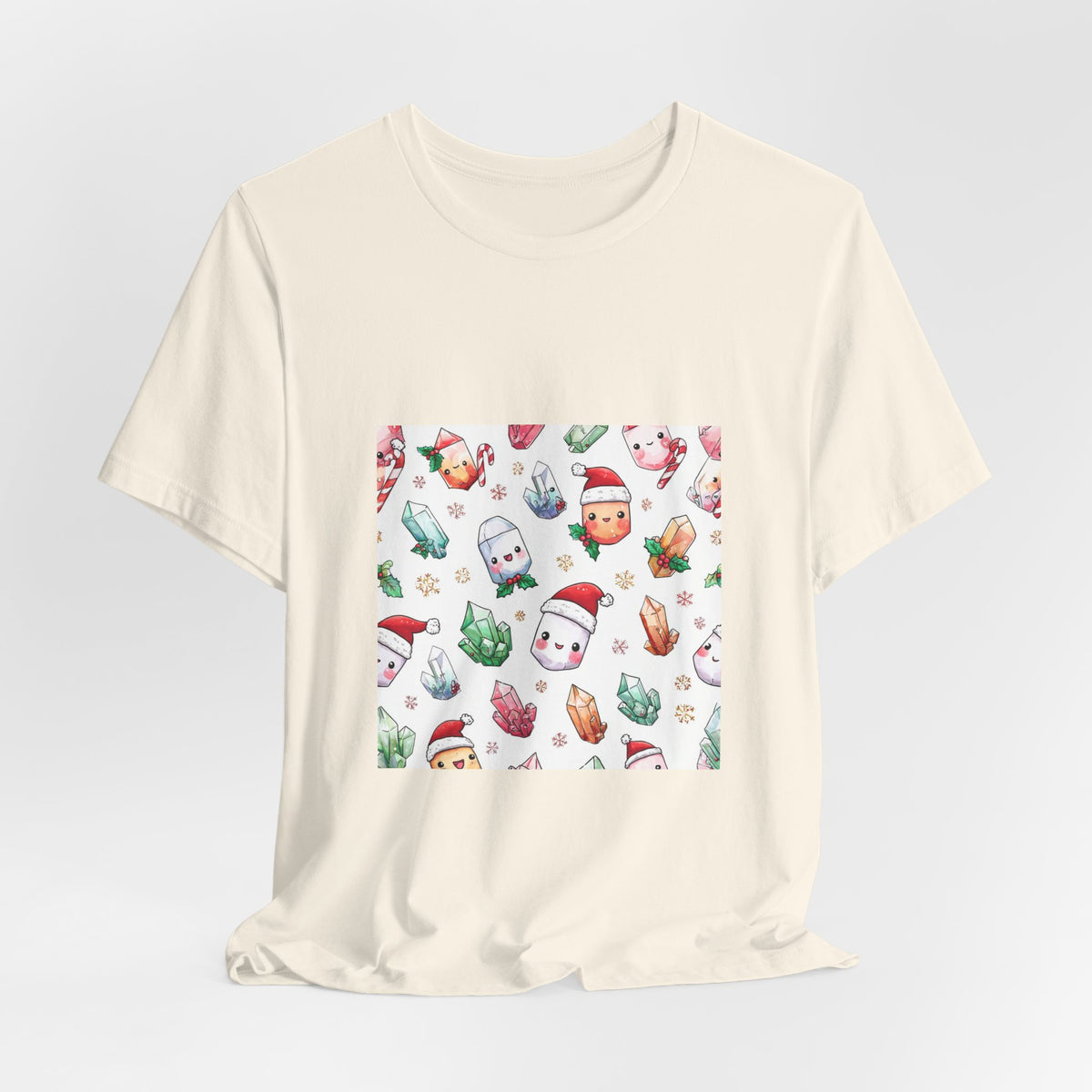 Pastel Christmas Crystal Friends T-Shirt | Sandy Neutrals & Oranges