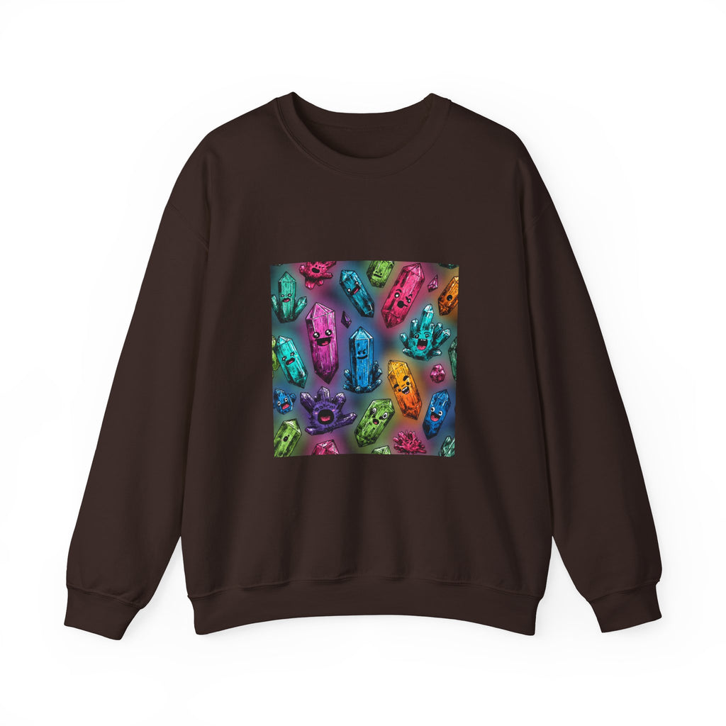 Colorful Crystal Characters Crewneck | Earth Tones & Brights