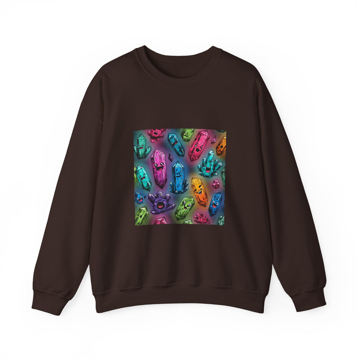 Colorful Crystal Characters Crewneck | Earth Tones & Brights