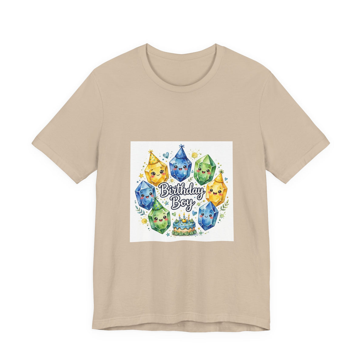 Birthday Boy Crystal Party T-Shirt | Sandy Neutrals & Oranges