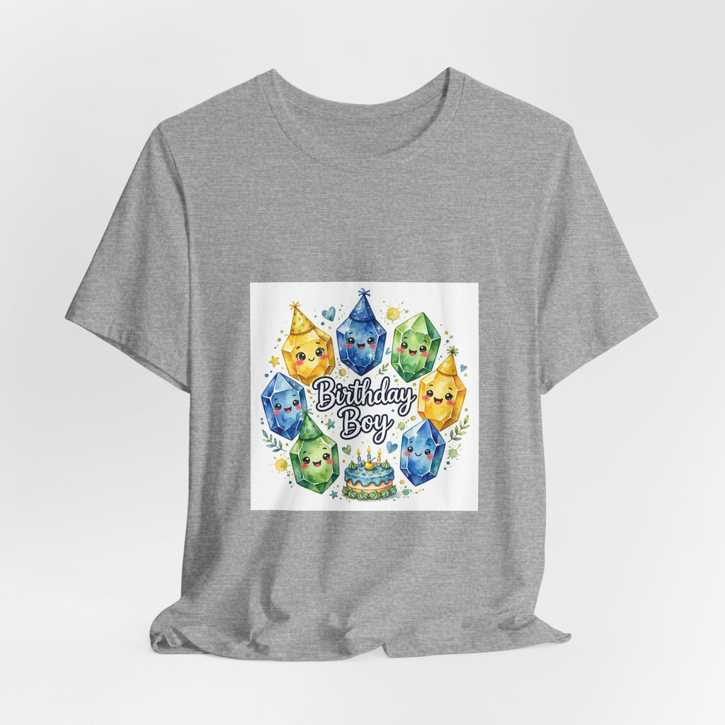 Birthday Boy Crystal Party T-Shirt | Light Neutrals