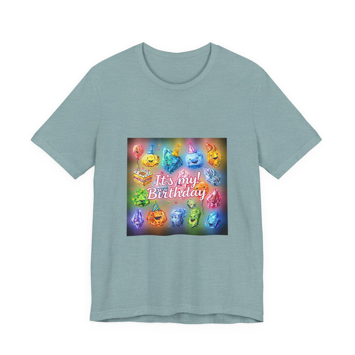 It's My Birthday Crystal Party T-Shirt | Soft Blues