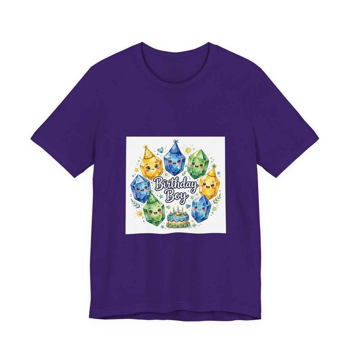 Birthday Boy Crystal Party T-Shirt | Royal, Navy & Purple