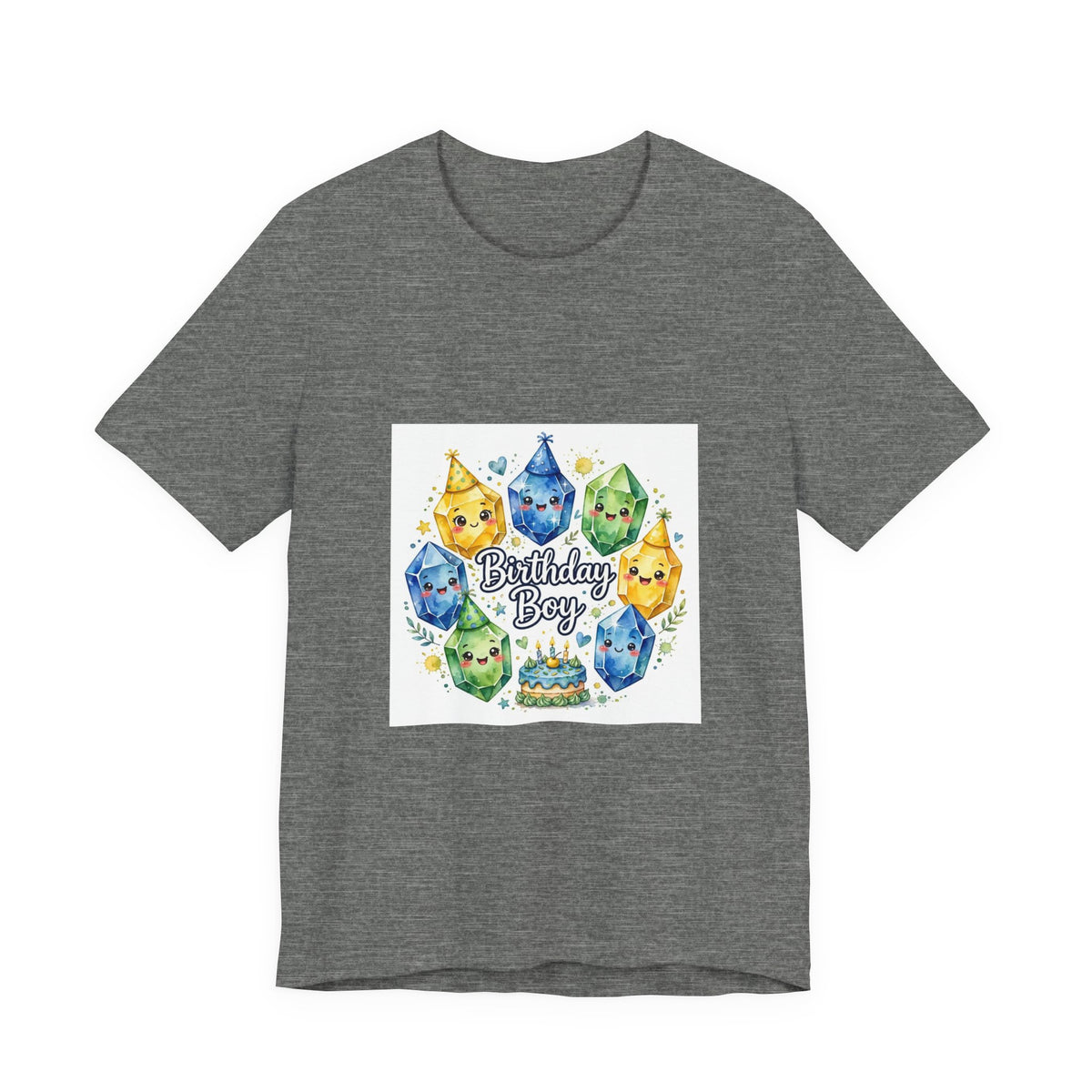 Birthday Boy Crystal Party T-Shirt | Light Neutrals