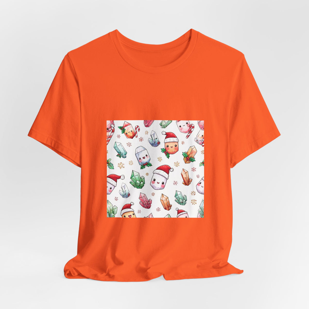 Pastel Christmas Crystal Friends T-Shirt | Sandy Neutrals & Oranges