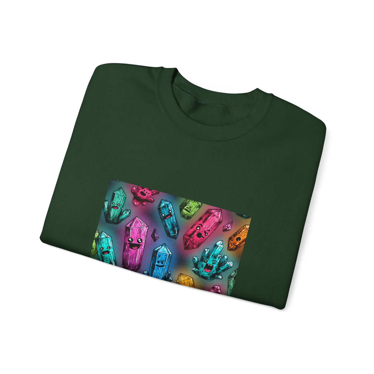 Colorful Crystal Characters Crewneck | Blues, Purples & Pinks