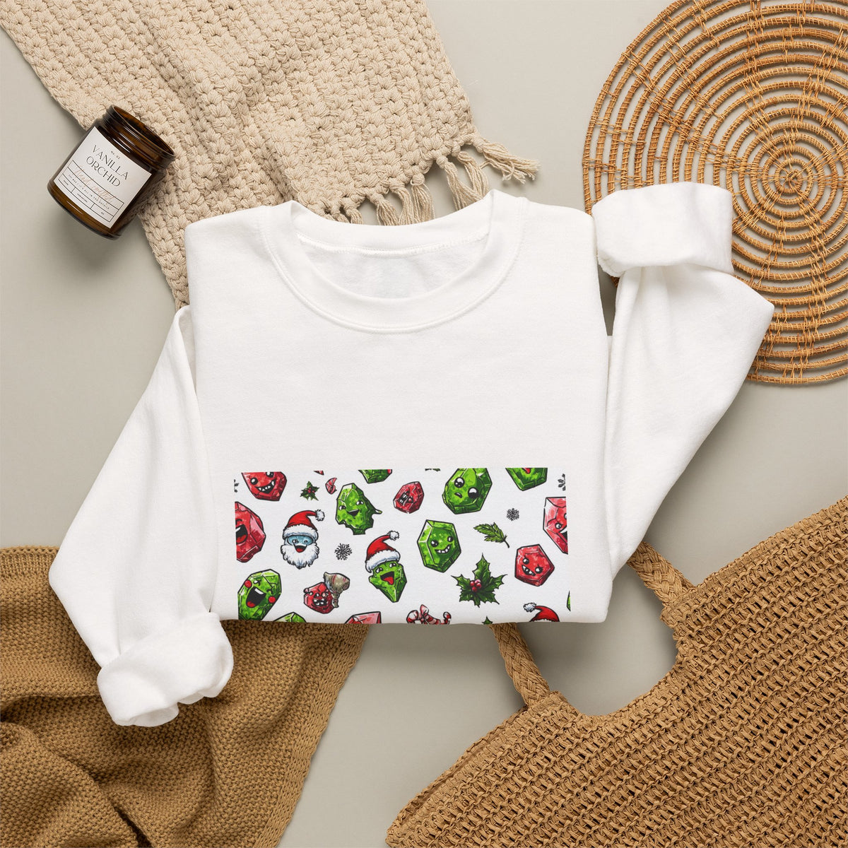 Christmas Crystal Cheer Crewneck | Neutrals & Reds