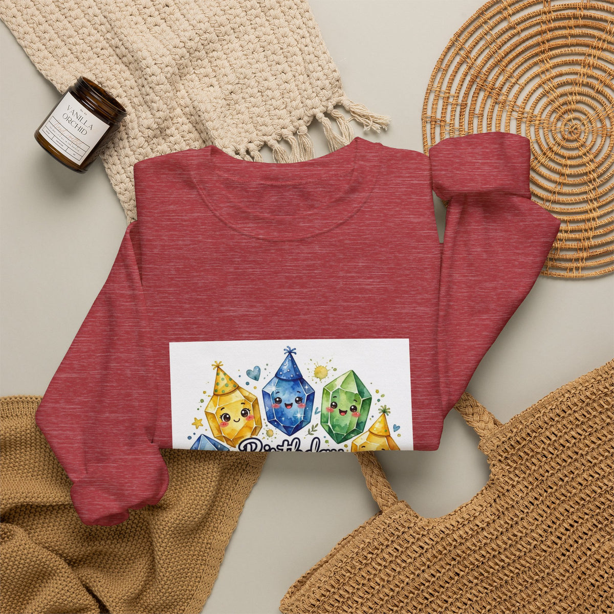 Birthday Boy Crystal Party Crewneck | Neutrals & Reds