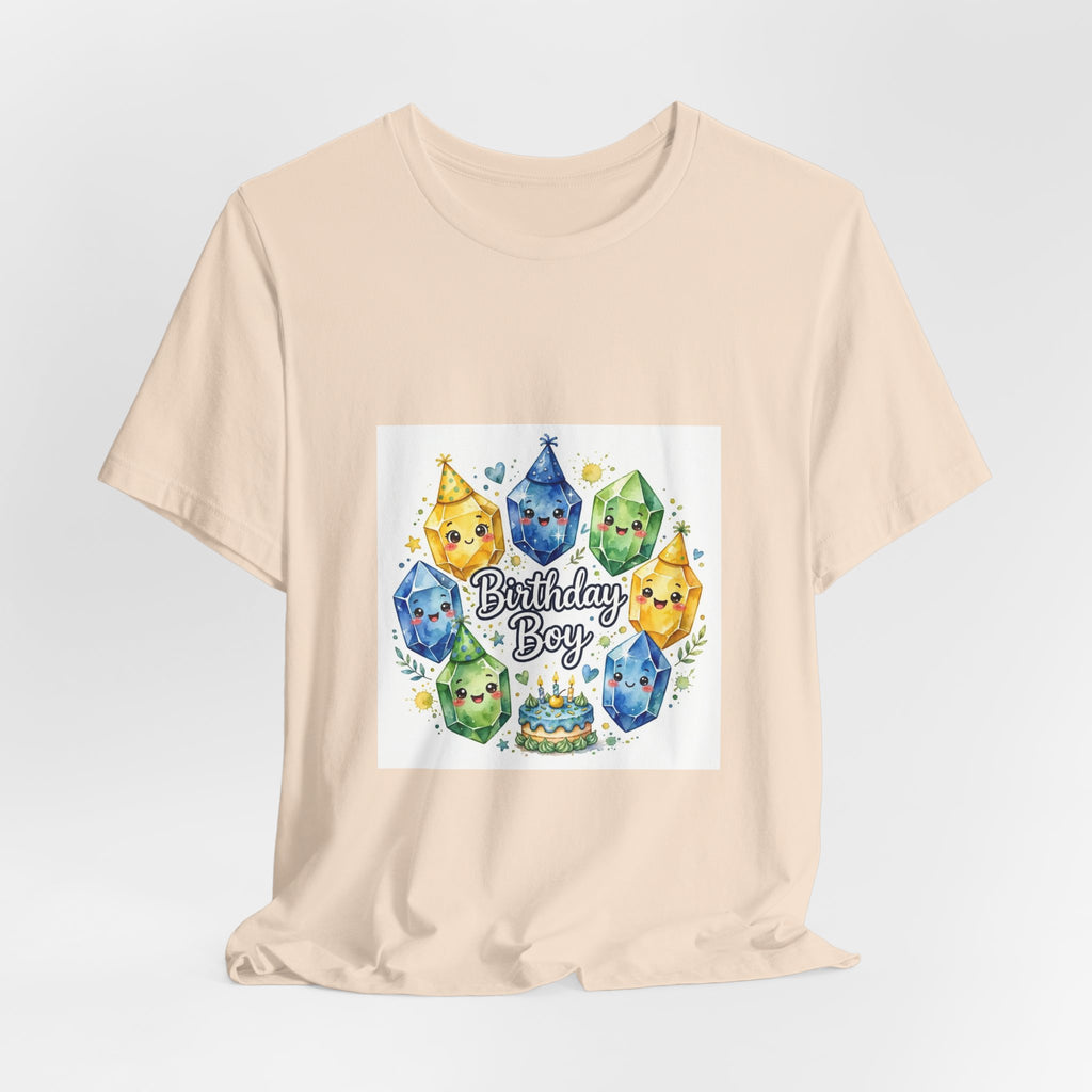 Birthday Boy Crystal Party T-Shirt | Sandy Neutrals & Oranges