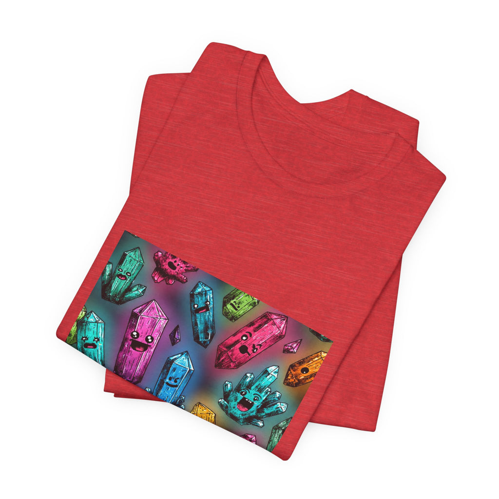 Colorful Crystal Characters T-Shirt | Dark Neutrals & Reds