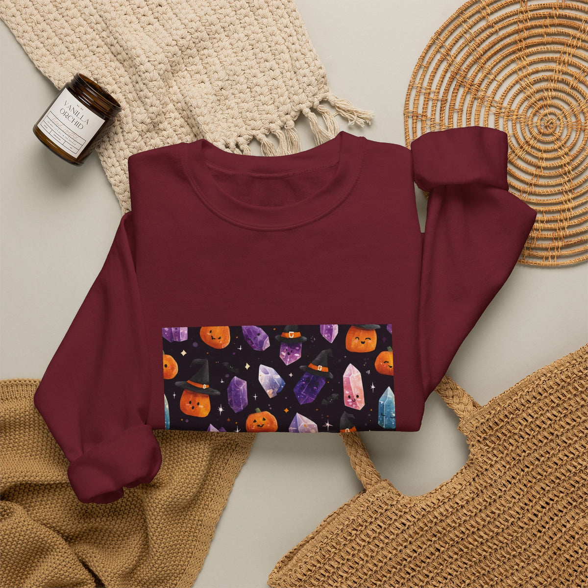 Halloween Crystal Party Crewneck | Earth Tones & Brights