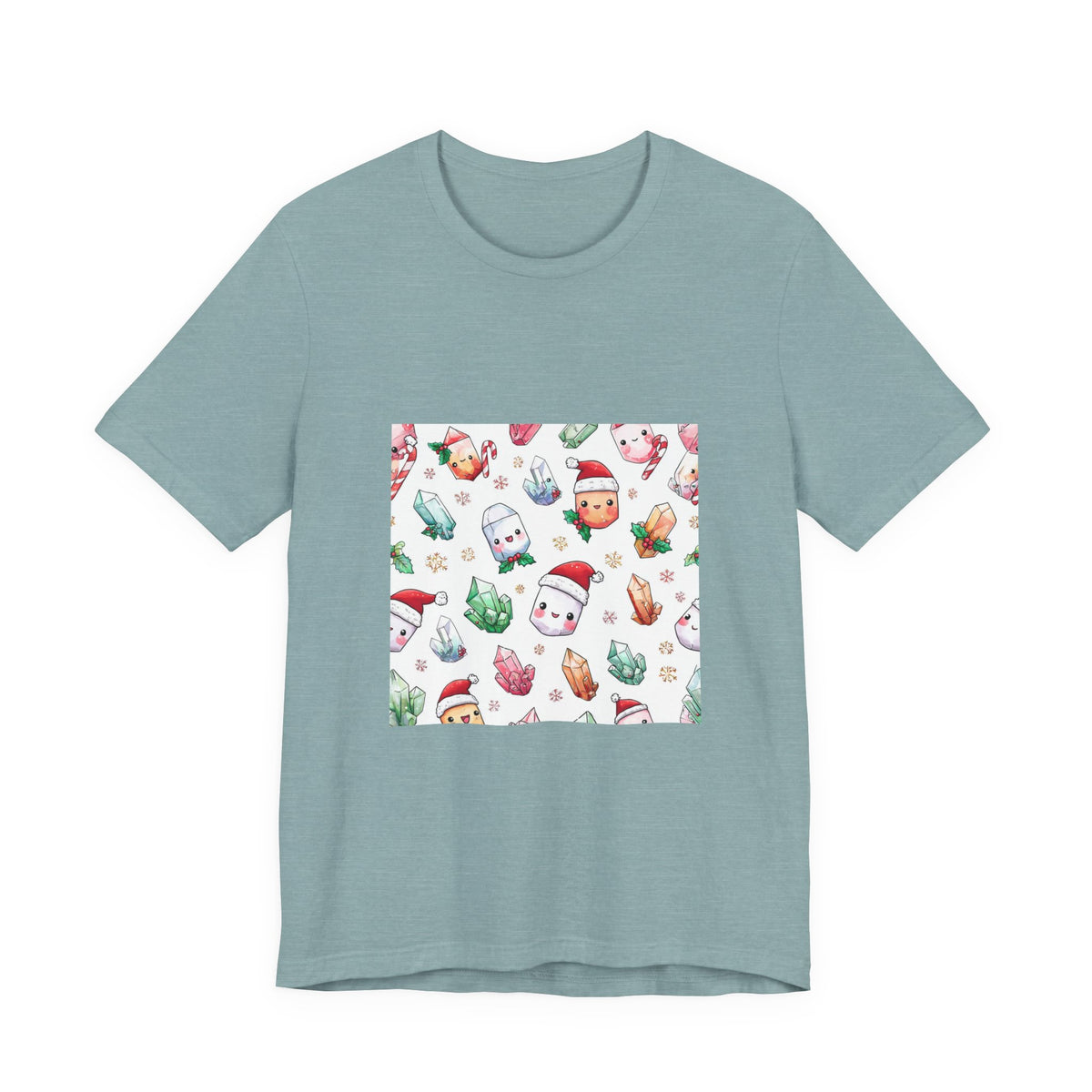Pastel Christmas Crystal Friends T-Shirt | Soft Blues