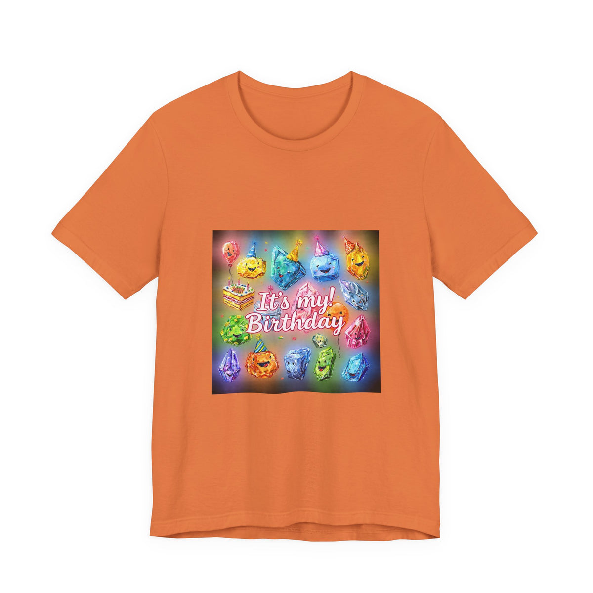 It's My Birthday Crystal Party T-Shirt | Sandy Neutrals & Oranges