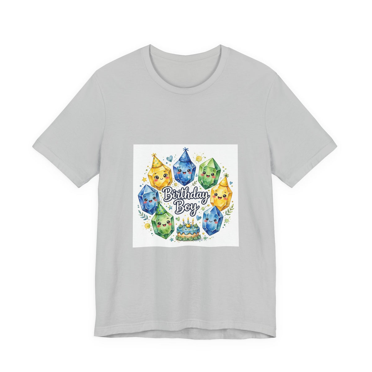 Birthday Boy Crystal Party T-Shirt | Light Neutrals