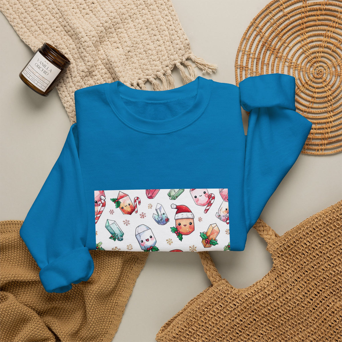 Pastel Christmas Crystal Friends Crewneck | Blues, Purples & Pinks