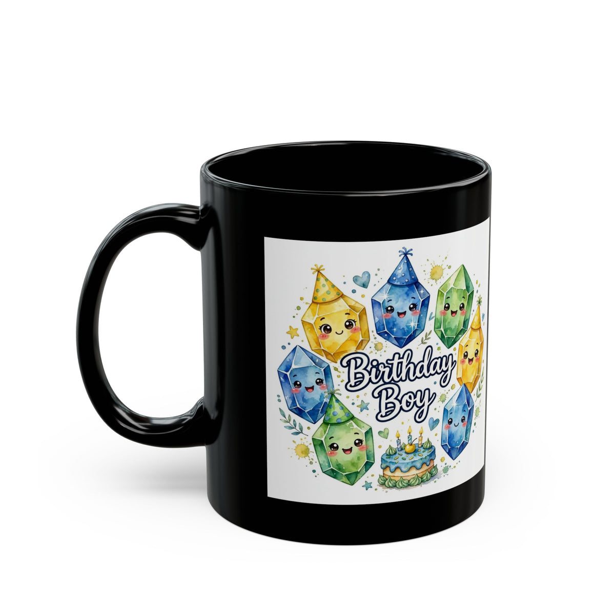 Birthday Boy Crystal Party Black Mug