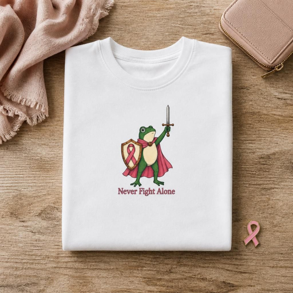 Never Fight Alone - Breast Cancer Awareness T-Shirt