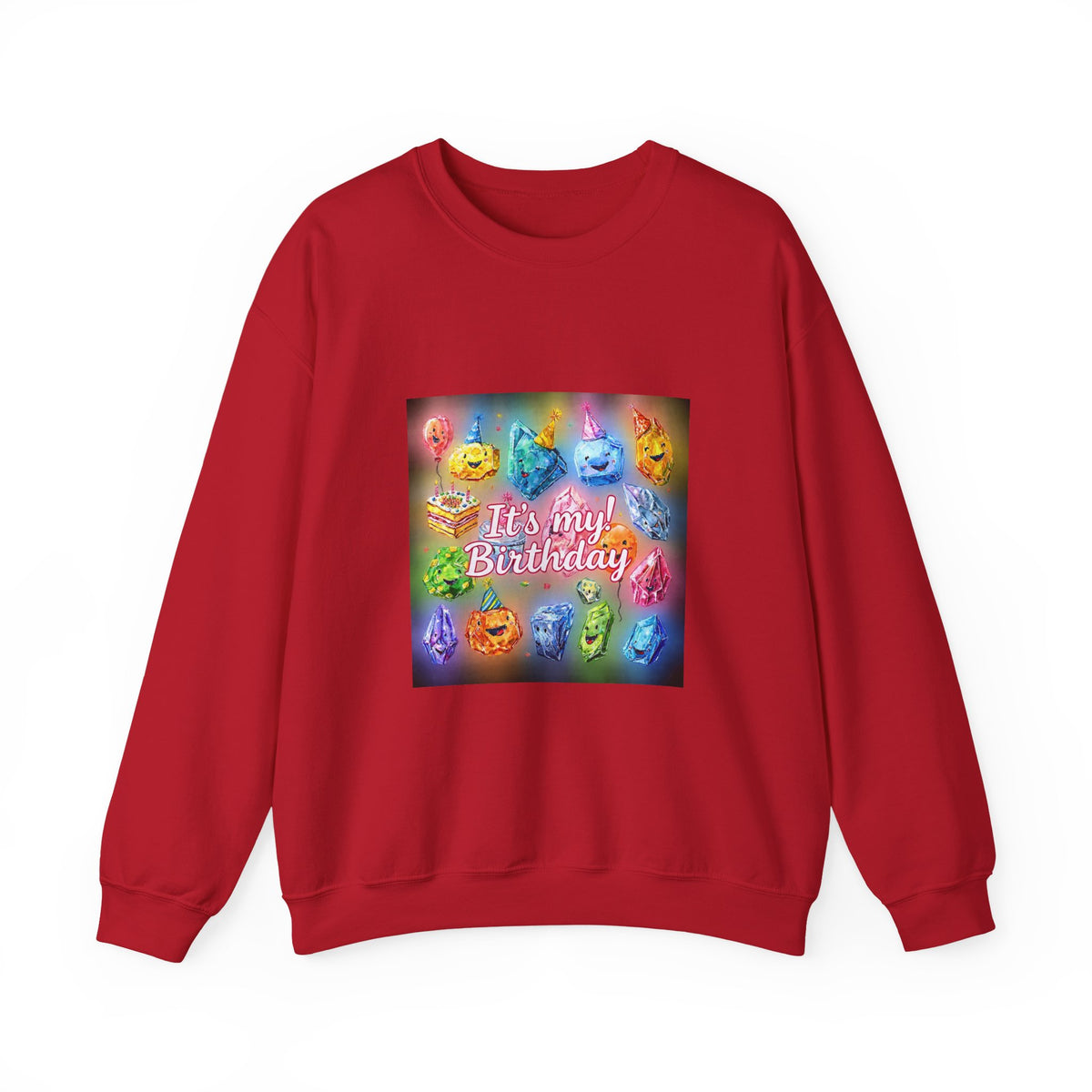 It's My Birthday Crystal Party Crewneck | Neutrals & Reds