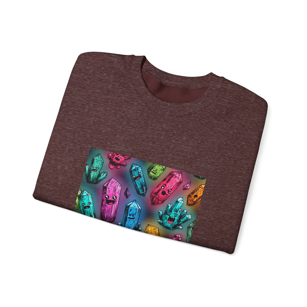 Colorful Crystal Characters Crewneck | Earth Tones & Brights