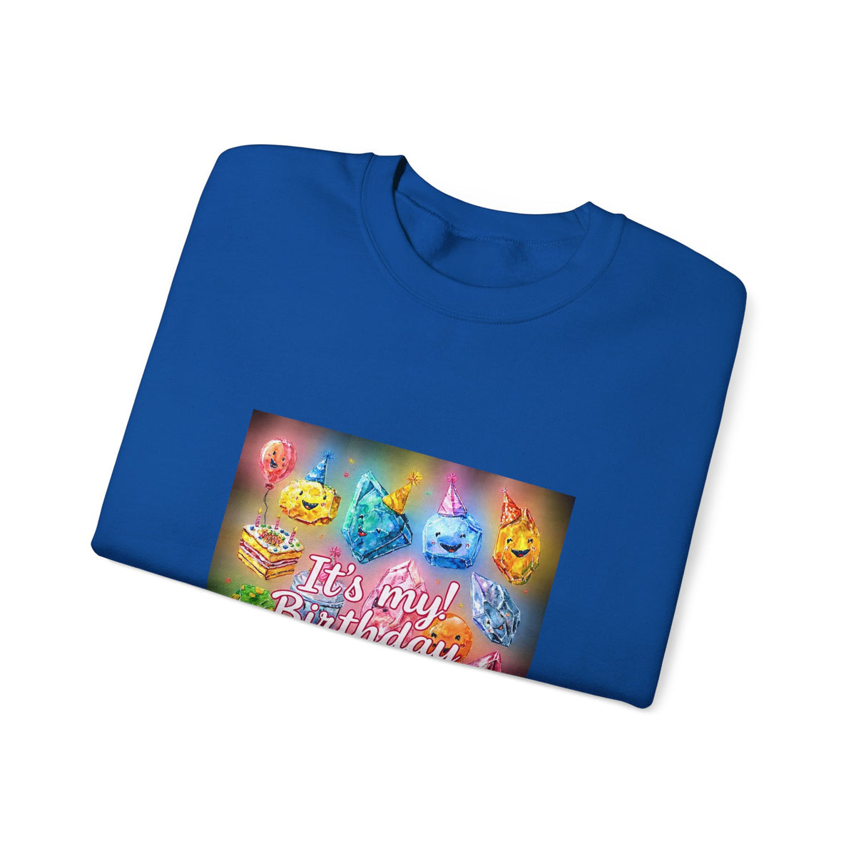 It's My Birthday Crystal Party Crewneck | Blues, Purples & Pinks